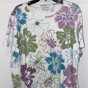 Alfred Dunner Bedazzled Grandmacore Flowers Beads